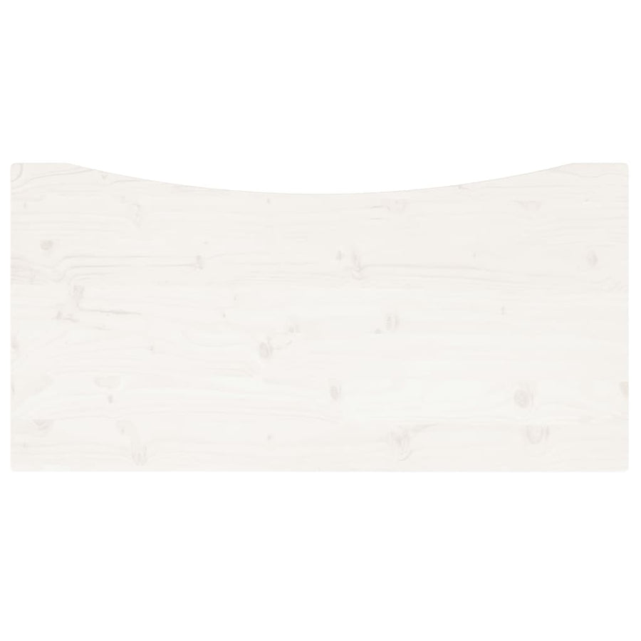 Bureaublad 110X60X2,5 Cm Massief Grenenhout Wit