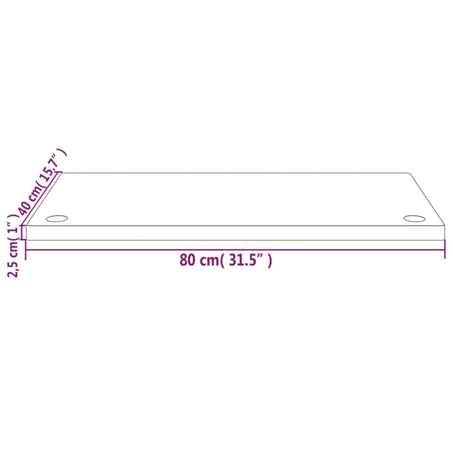 Bureaublad 80X40X2,5 Cm Massief Grenenhout