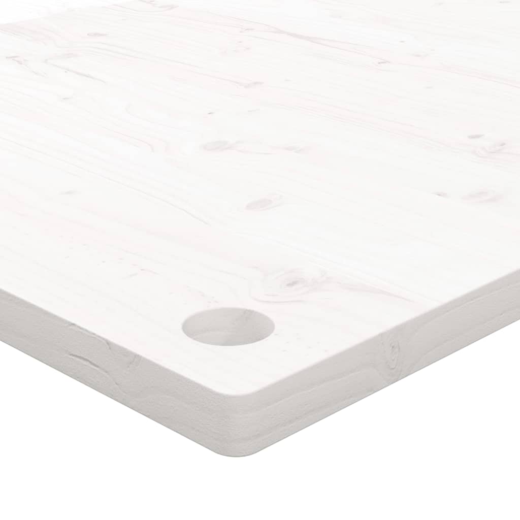 Bureaublad 80X40X2,5 Cm Massief Grenenhout 80 x 40 x 2.5 cm Wit