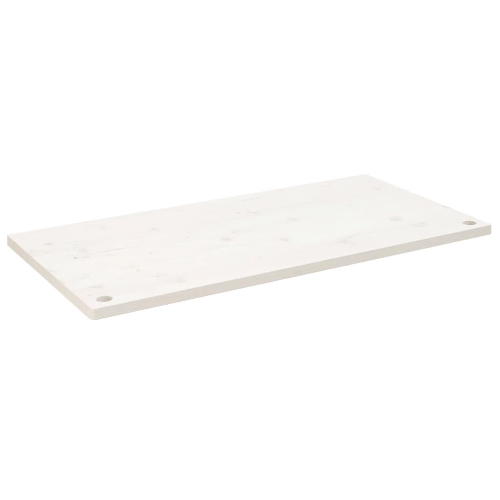 Bureaublad 100X50X2,5 Cm Massief Grenenhout Wit