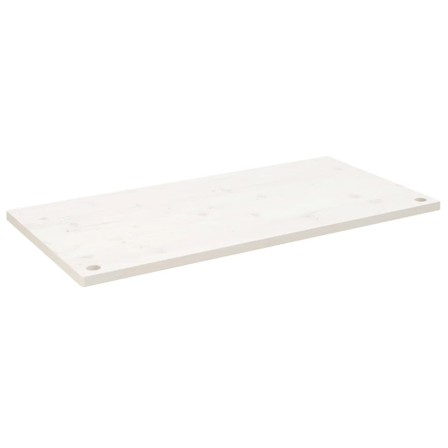Bureaublad 100X50X2,5 Cm Massief Grenenhout Wit