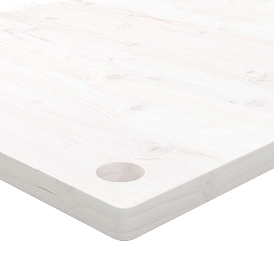 Bureaublad 100X50X2,5 Cm Massief Grenenhout Wit