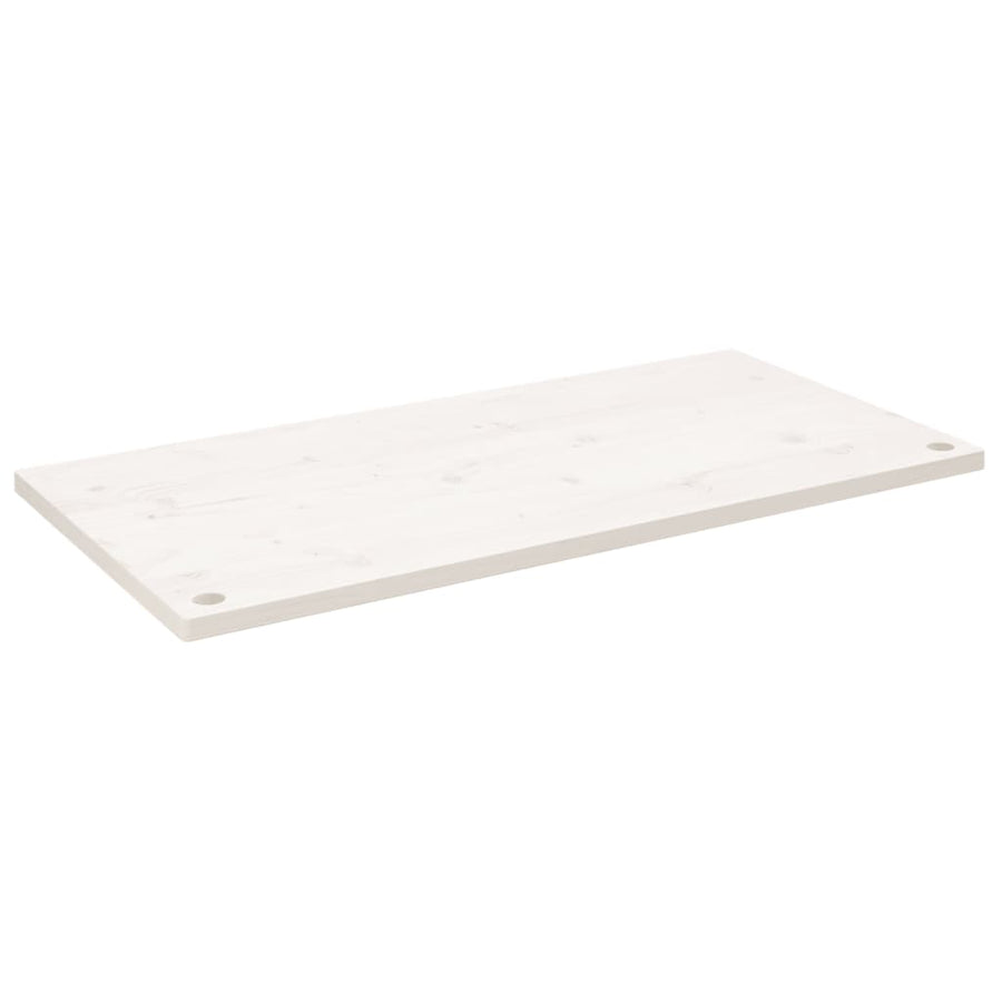 Bureaublad 110X55X2,5 Cm Massief Grenenhout Wit