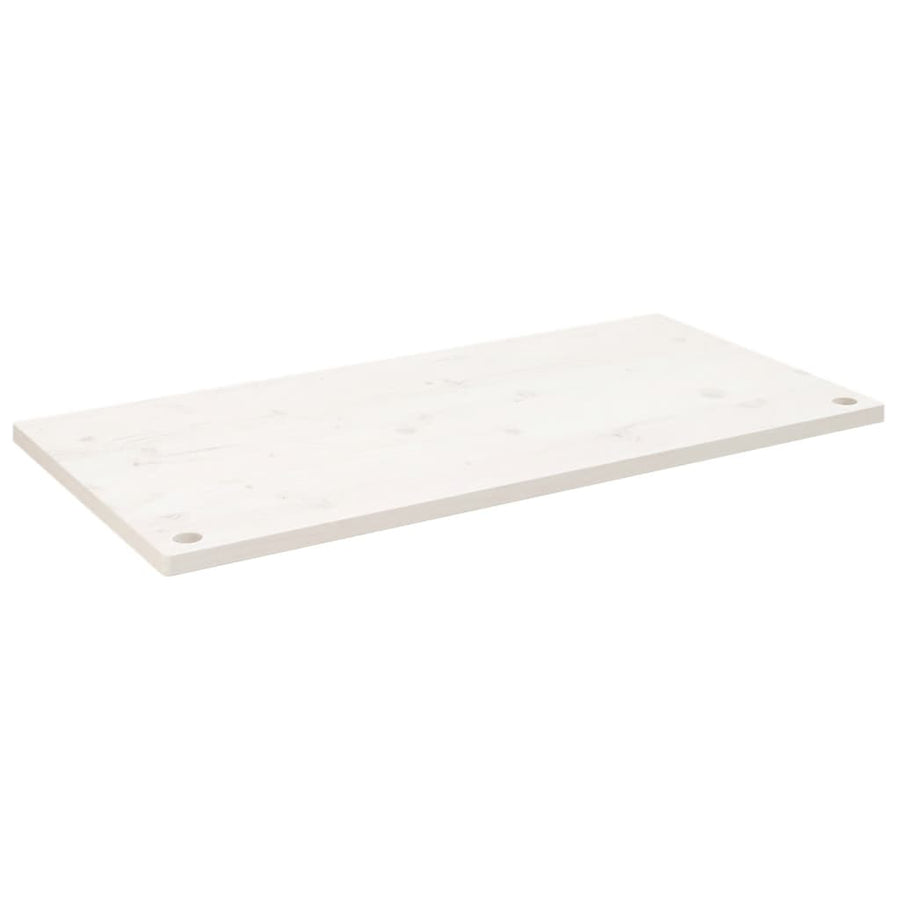 Bureaublad 110X60X2,5 Cm Massief Grenenhout Wit