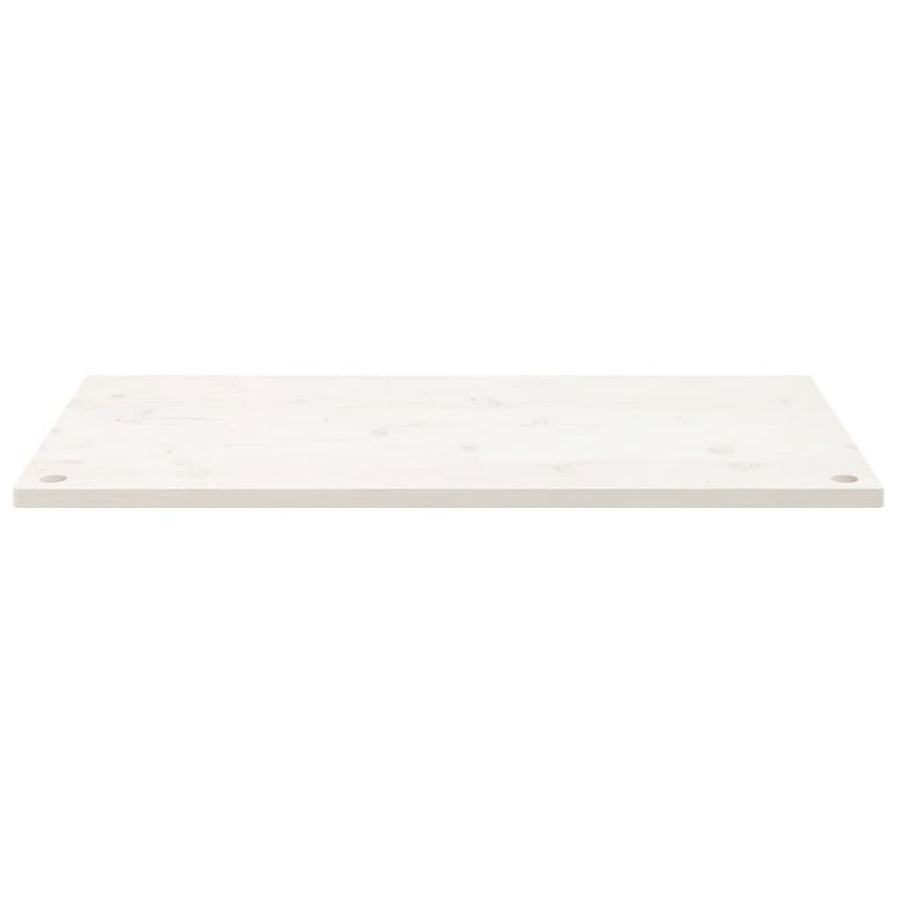Bureaublad 110X60X2,5 Cm Massief Grenenhout Wit