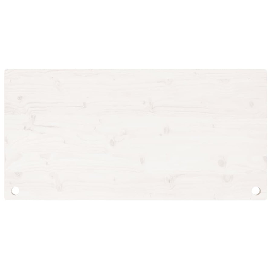 Bureaublad 110X60X2,5 Cm Massief Grenenhout Wit