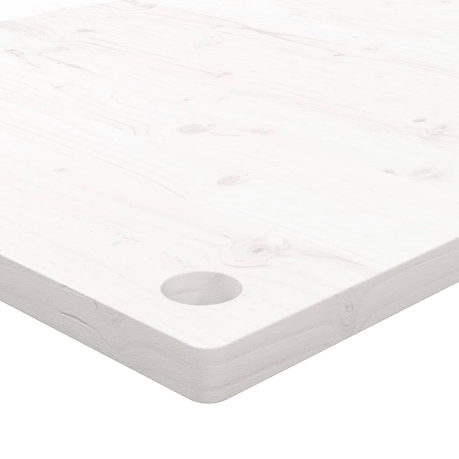 Bureaublad 110X60X2,5 Cm Massief Grenenhout Wit