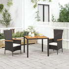 Tuinset 3-delig poly rattan zwart
