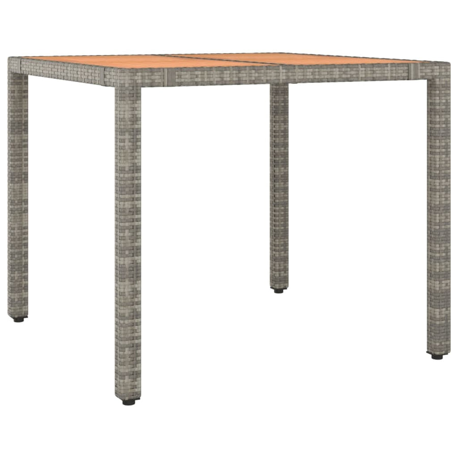5-Delige Tuinset Met Kussens Poly Rattan Grijs 90 cm tafellengte 4x stoel + Tafel