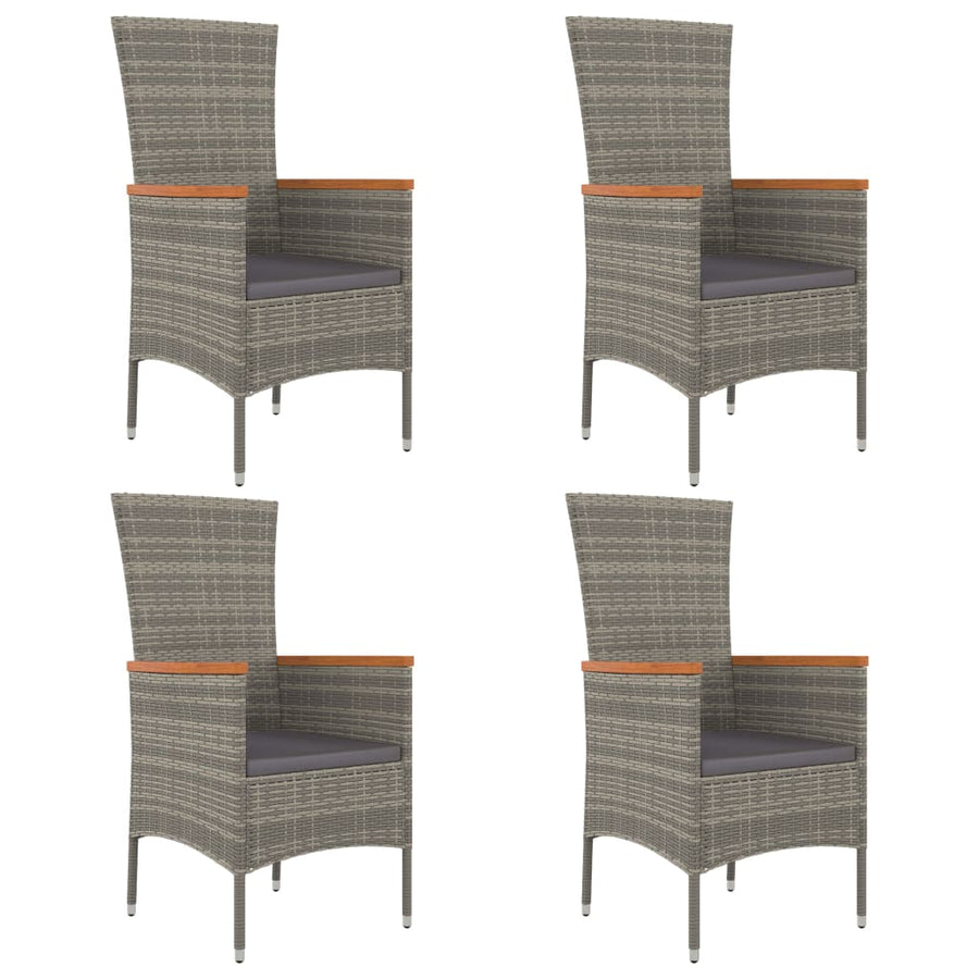 5-Delige Tuinset Met Kussens Poly Rattan Grijs 1