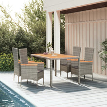 5-Delige Tuinset Met Kussens Poly Rattan Grijs 1