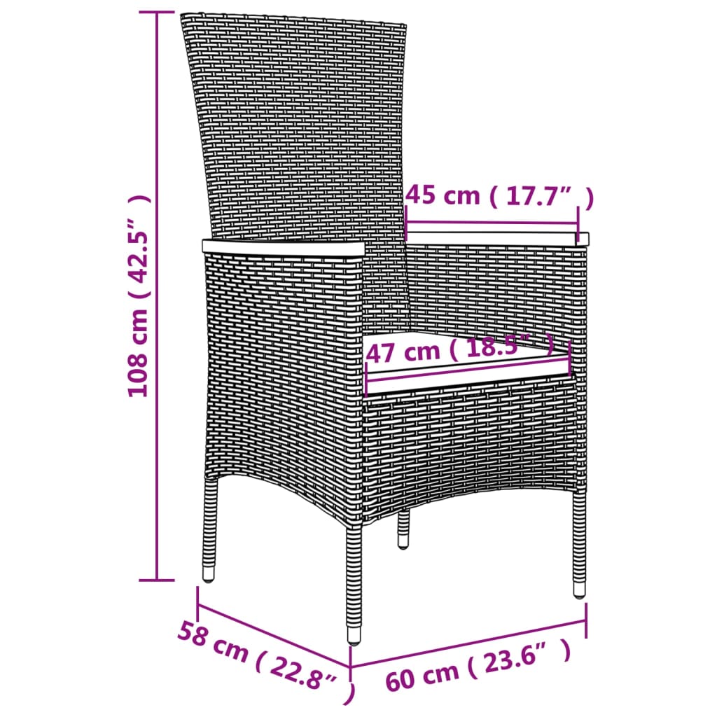 7-Delige Tuinset Met Kussens Poly Rattan Grijs 1