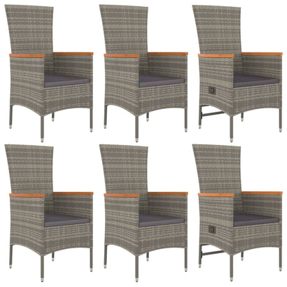 7-Delige Tuinset Met Kussens Poly Rattan Grijs 1