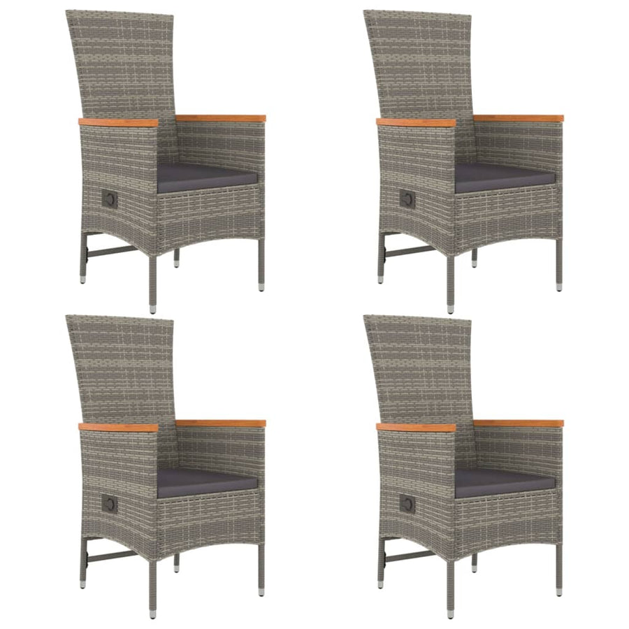 5-Delige Tuinset Met Kussens Poly Rattan Grijs 1