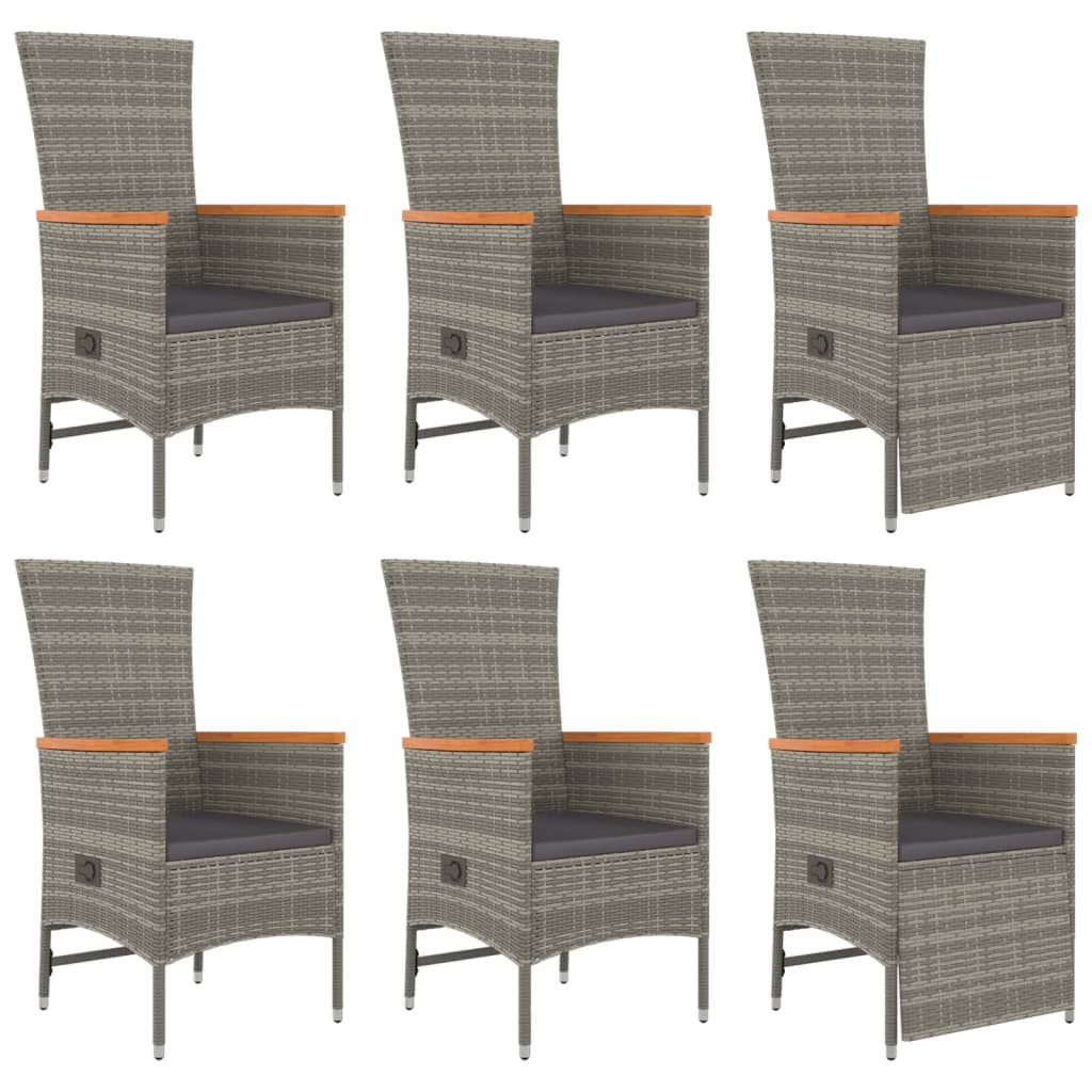 7-Delige Tuinset Met Kussens Poly Rattan Grijs 1