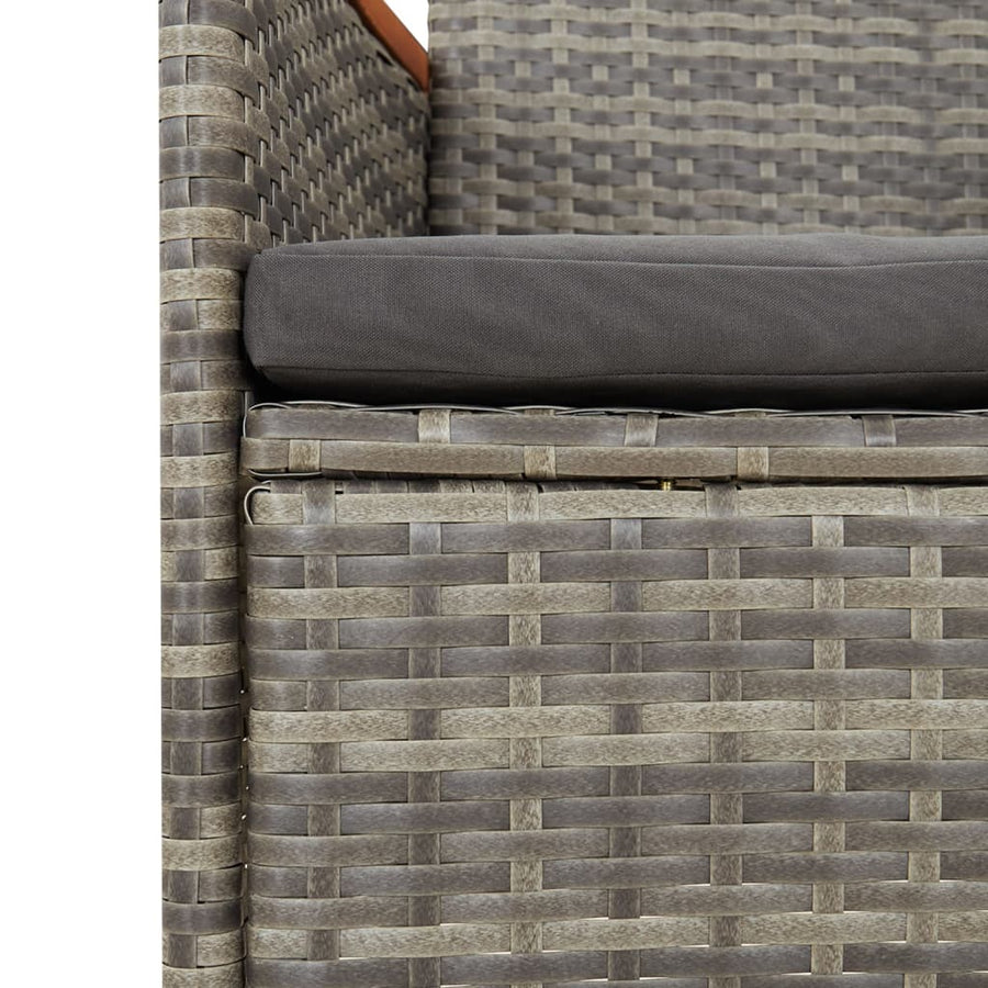 7-Delige Tuinset Met Kussens Poly Rattan Grijs 1