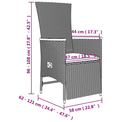 7-Delige Tuinset Met Kussens Poly Rattan Grijs 1