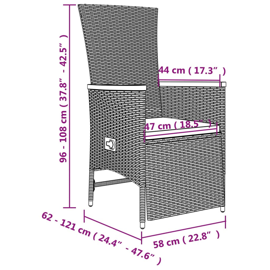 7-Delige Tuinset Met Kussens Poly Rattan Grijs 1