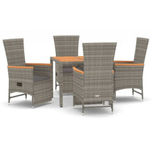 -Delige Tuinset Met Kussens Poly Rattan Grijs 5 90 cm tafellengte