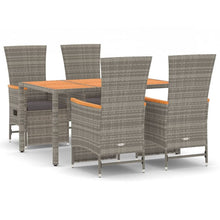 5-Delige Tuinset Met Kussens Poly Rattan Grijs 4