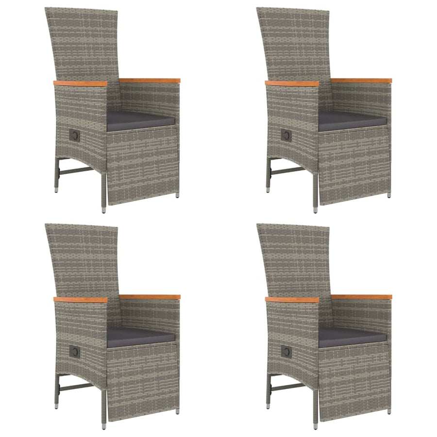 5-Delige Tuinset Met Kussens Poly Rattan Grijs 4