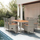 Tuinset 9-delig poly rattan grijs