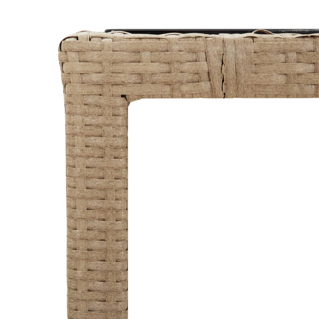 -Delige Tuinset Met Kussens Poly Rattan Beige 3 90 cm tafellengte