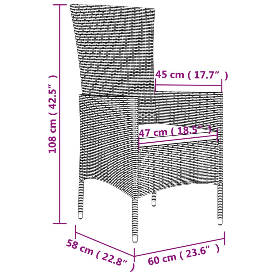 -Delige Tuinset Met Kussens Poly Rattan Beige 9 190 cm tafellengte