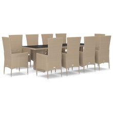 11-Delige Tuinset Met Kussens Poly Rattan Beige