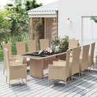 Tuinset 11-delig poly rattan beige