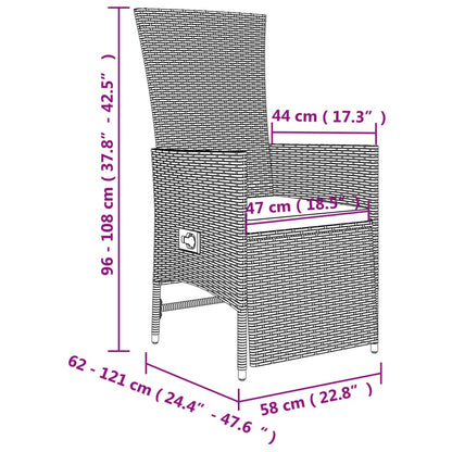 5-Delige Tuinset Met Kussens Poly Rattan Beige 90 cm tafellengte 2x stoel + 2x Fauteuil + Tafel
