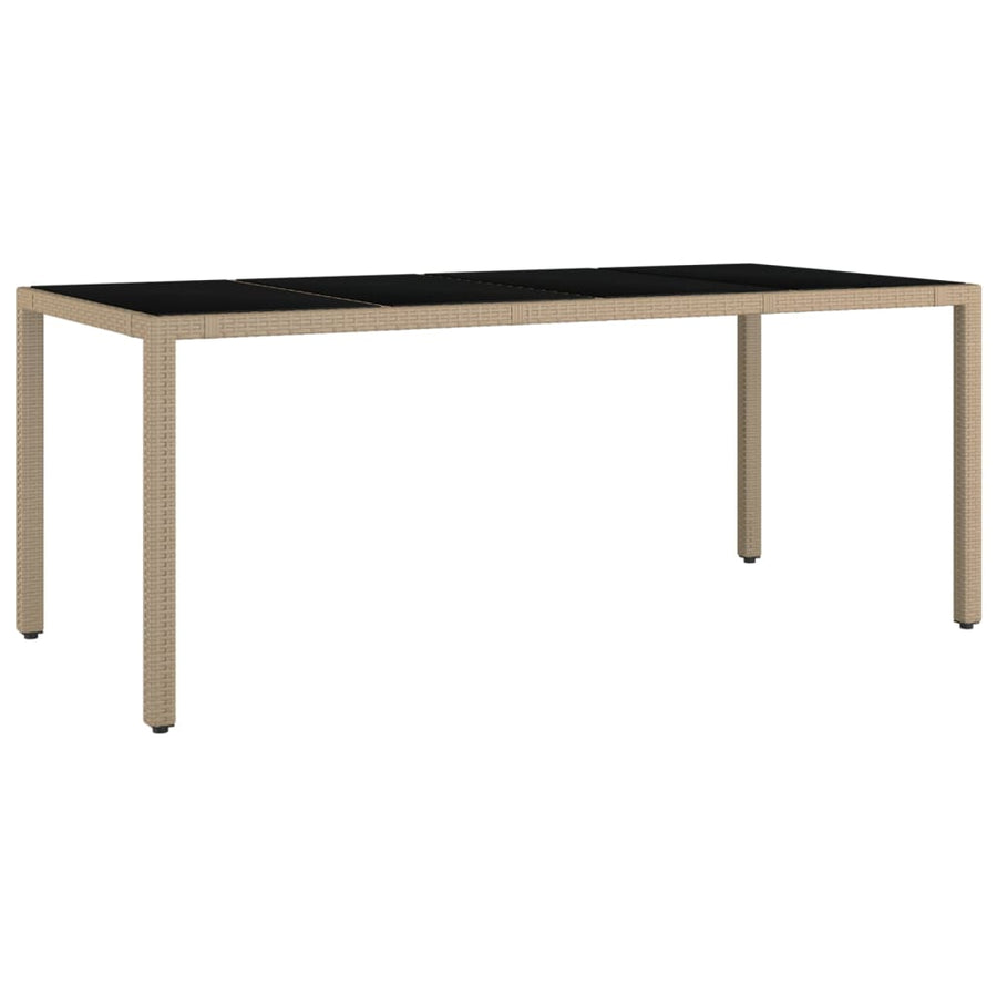 9-Delige Tuinset Met Kussens Poly Rattan Beige 190 cm tafellengte 8x stoel + Tafel