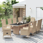 Tuinset 11-delig poly rattan beige