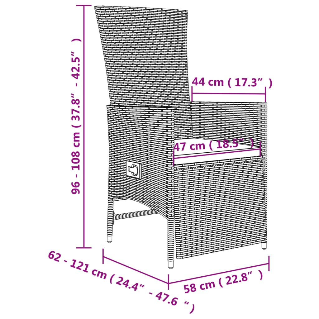 -Delige Tuinset Met Kussens Poly Rattan Beige 7 190 cm tafellengte