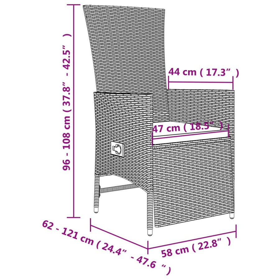 -Delige Tuinset Met Kussens Poly Rattan Beige 9 190 cm tafellengte