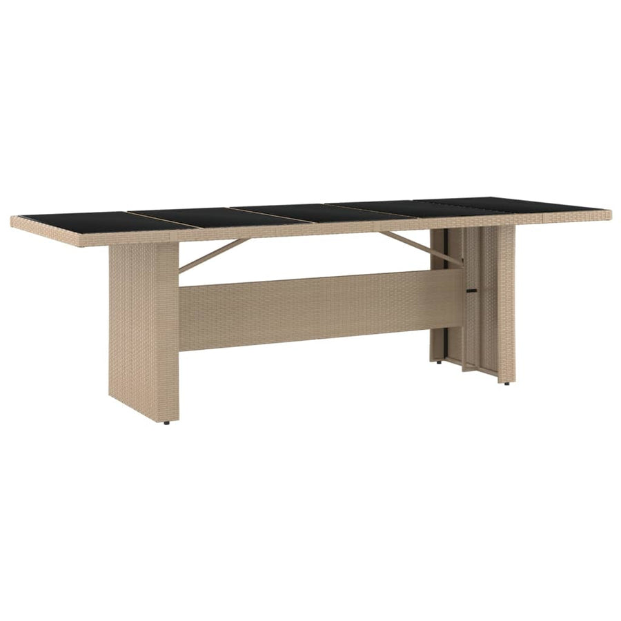 9-delige Tuinset met kussens poly rattan beige 240 cm tafellengte