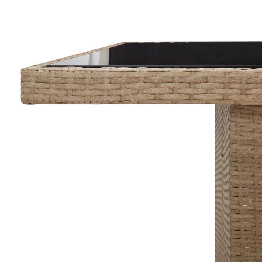 9-delige Tuinset met kussens poly rattan beige 240 cm tafellengte