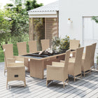 Tuinset 11-delig poly rattan beige