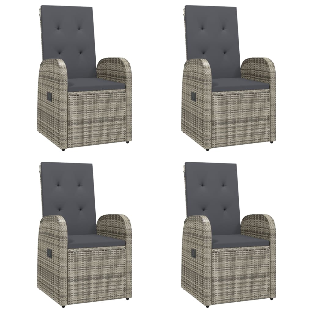 5-Delige Tuinset Met Kussens Poly Rattan Grijs 1