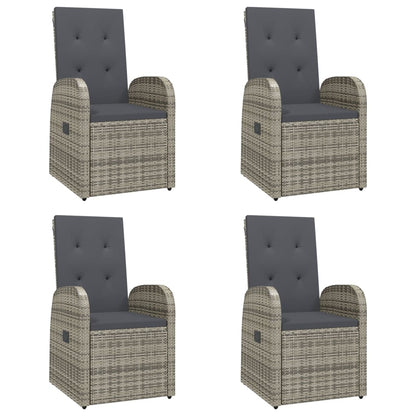 5-Delige Tuinset Met Kussens Poly Rattan Grijs 1