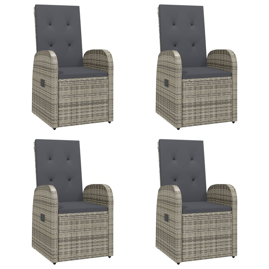 5-Delige Tuinset Met Kussens Poly Rattan Grijs 1