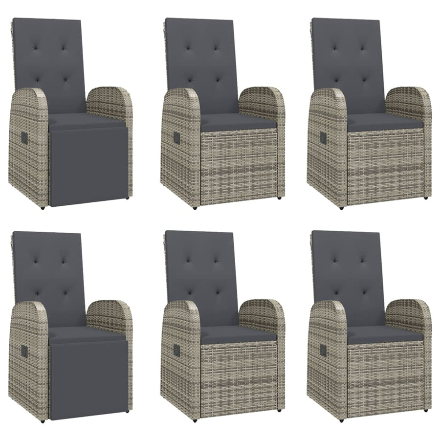7-Delige Tuinset Met Kussens Poly Rattan Grijs 1