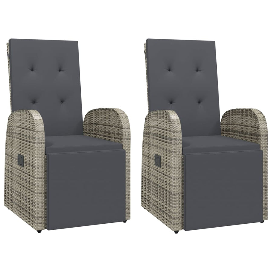 -Delige Tuinset Met Kussens Poly Rattan Grijs 3 90 cm tafellengte