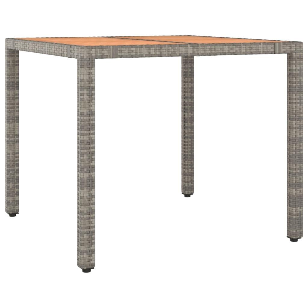 -Delige Tuinset Met Kussens Poly Rattan Grijs 5 90 cm tafellengte