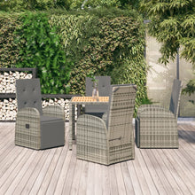 -Delige Tuinset Met Kussens Poly Rattan Grijs 5 90 cm tafellengte