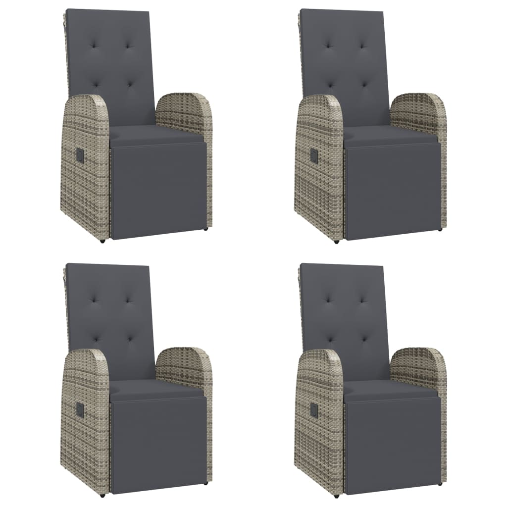 5-Delige Tuinset Met Kussens Poly Rattan Grijs 4
