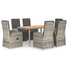 7-Delige Tuinset Met Kussens Poly Rattan Grijs 6
