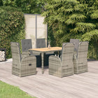7-Piece Garden Set With Cushions Poly Rattan Grey 6