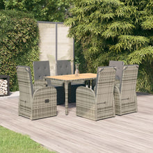 7-Delige Tuinset Met Kussens Poly Rattan Grijs 6