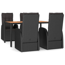 5-Delige Tuinset Met Kussens Poly Rattan Zwart 1 150 cm tafellengte